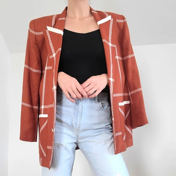 VINTAGE - Burnt orange blazer - Picture 3 of 16
